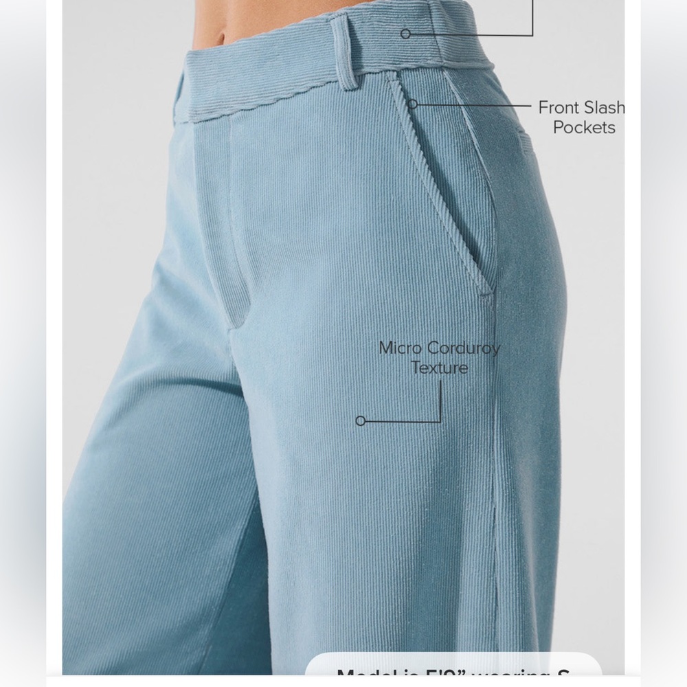 ALO Yoga Black Micro Corduroy Trousers - Picture 3 of 6